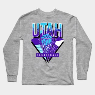 Utah Basketball 90s Throwback Long Sleeve T-Shirt